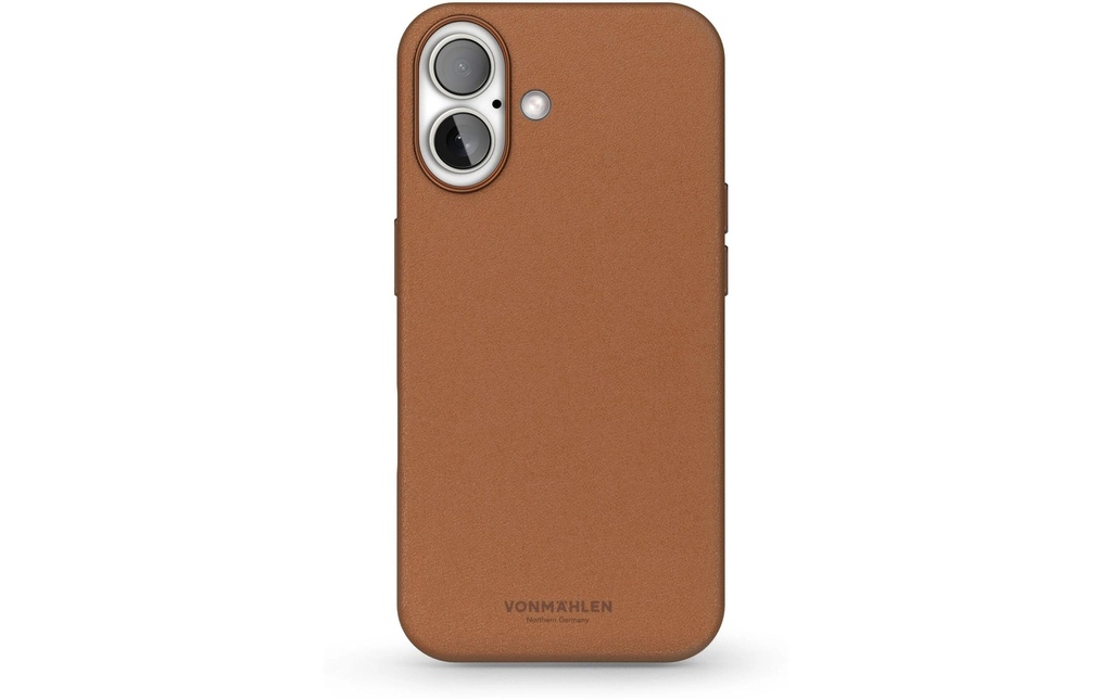 Vonmählen Coque arrière Like Leather iPhone 16 Brun