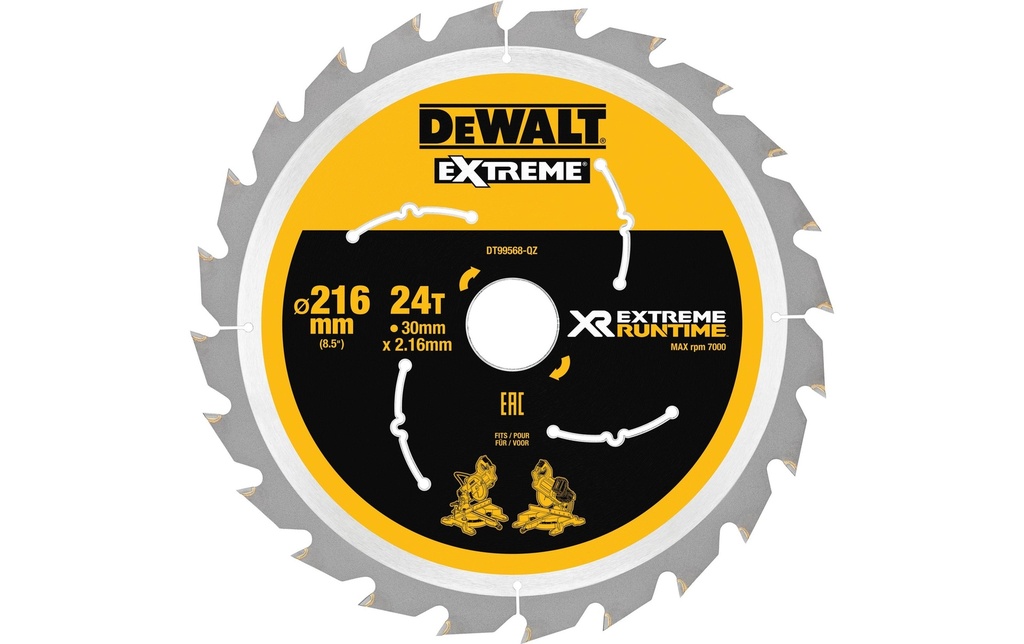 DEWALT Lame de scie circulaire 216 x 30 mm, 24 WZ/FZ