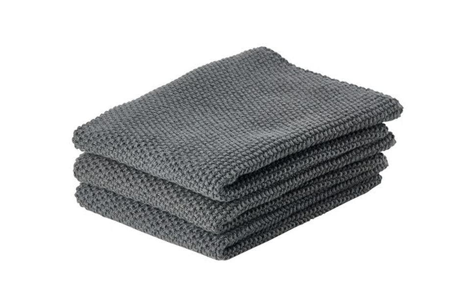 Zone Denmark Torchon à vaisselle 27 cm x 27 cm, 3 Stück, Anthracite