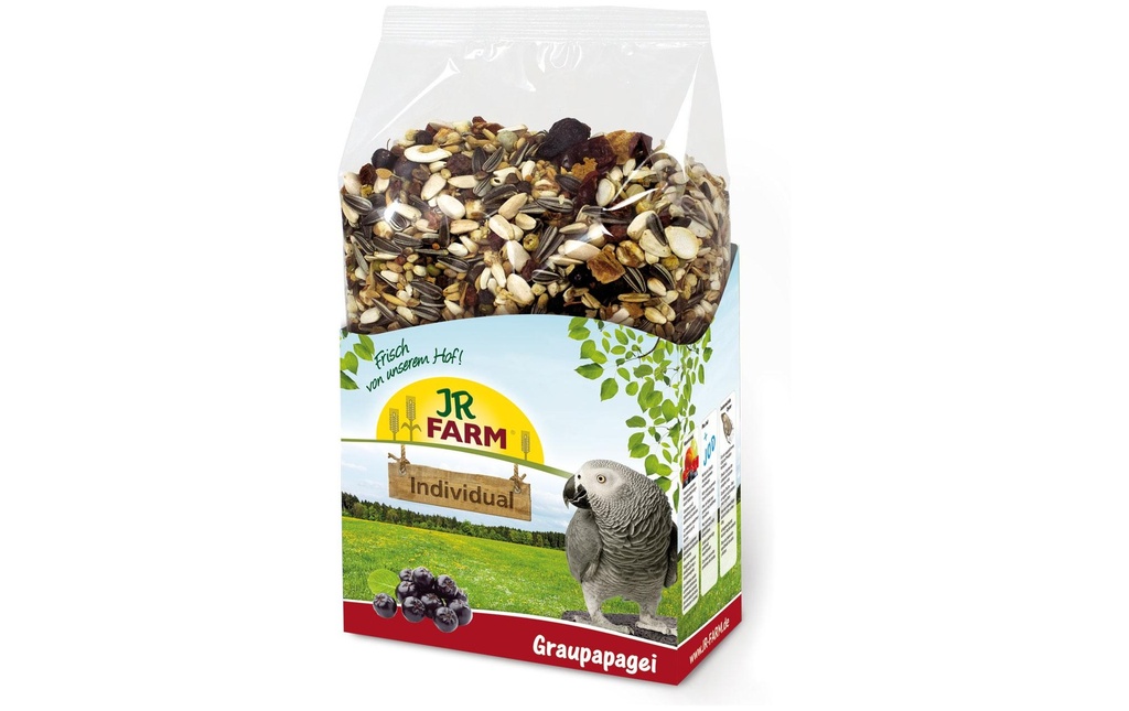 JR Farm Nourriture pour oiseaux d'ornement Perroquet gris individuel, 950 g