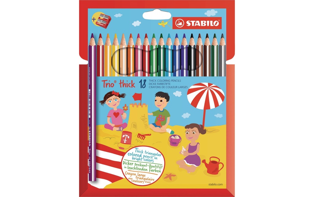 STABILO Feutre Trio épais étui+t-cray. (18 pces)