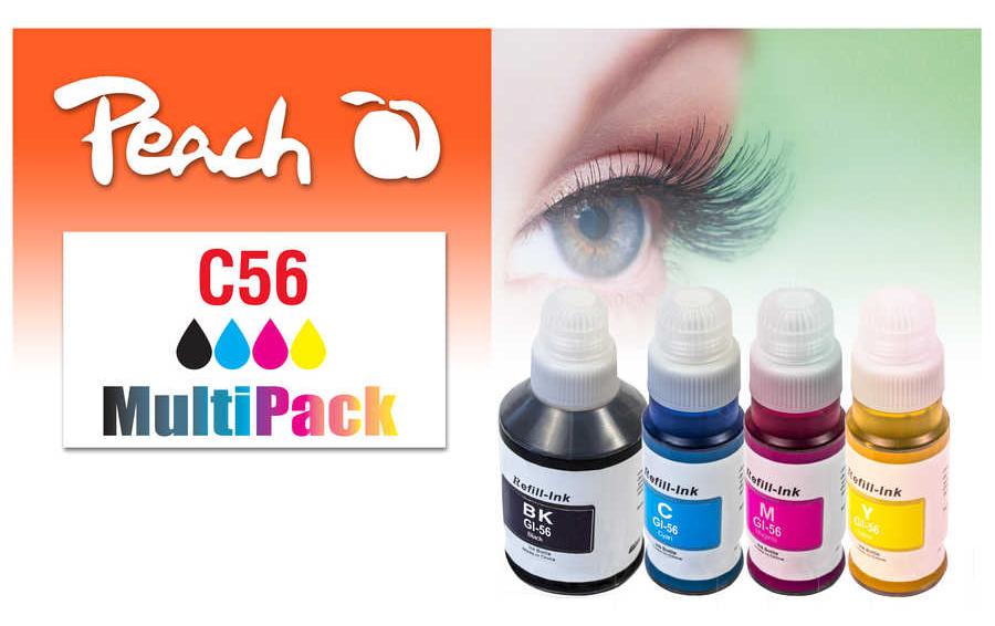 Peach Encre Canon CISS GI-56 Multi-Pack C, M, Y, BK