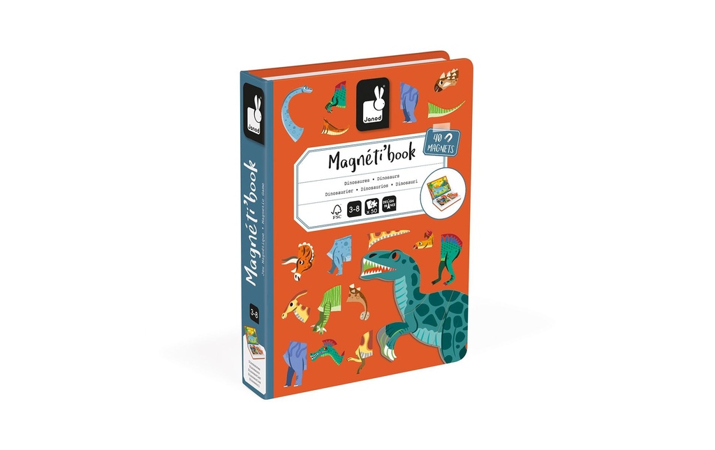JANOD Livre magnét.dinosaures (50 pces)