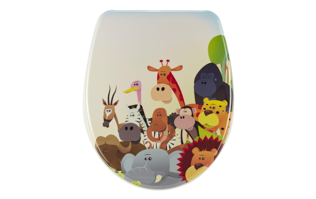 diaqua® Siège de toilette Nice Animals Abaissement automatique, multicolore