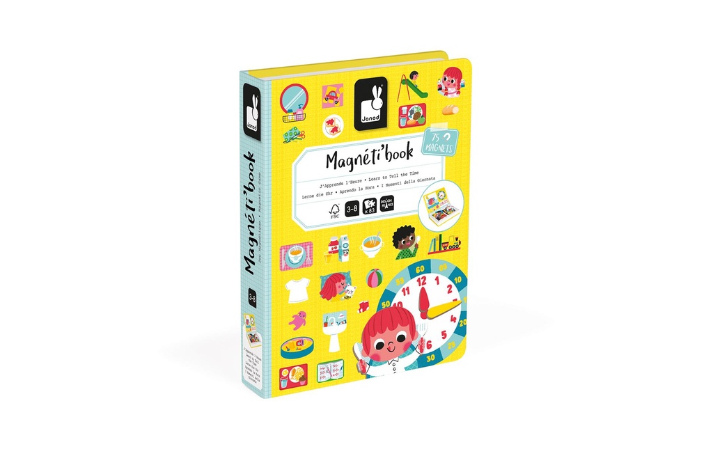 JANOD Livre magnét.apprendre l'heure (83 pces)