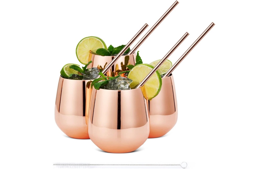 Oak & Steel Verre à cocktail 350 ml, 4 Pièce/s, Or rose