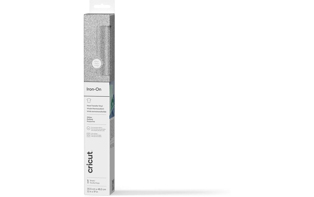 Cricut Film thermocollant Scintillant Iron-On 30.5 x 48.3 cm blanc
