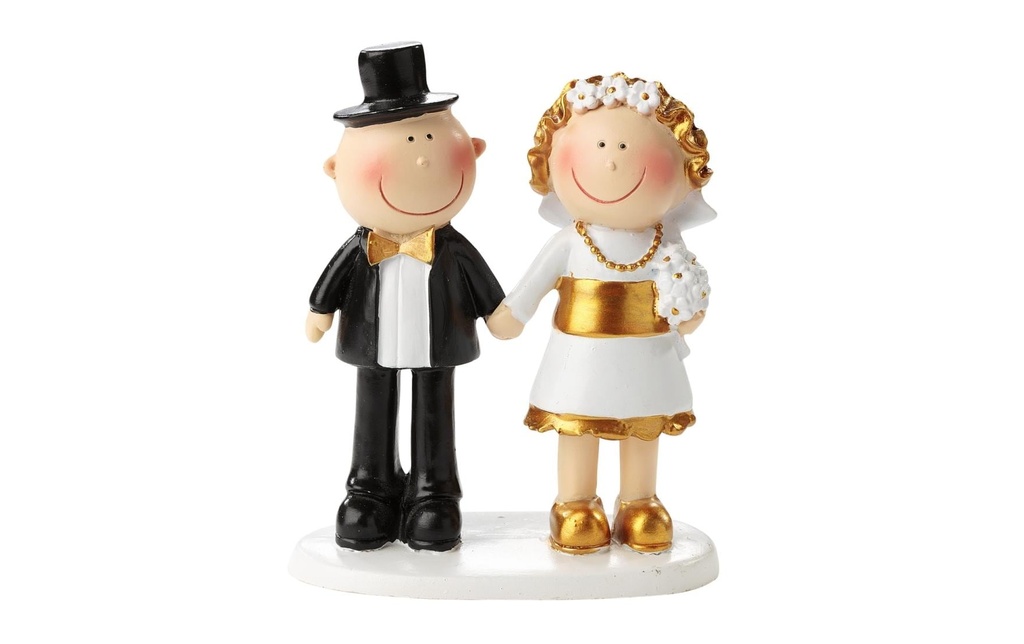 HobbyFun Mini figurine mariage d'or 8.5 cm