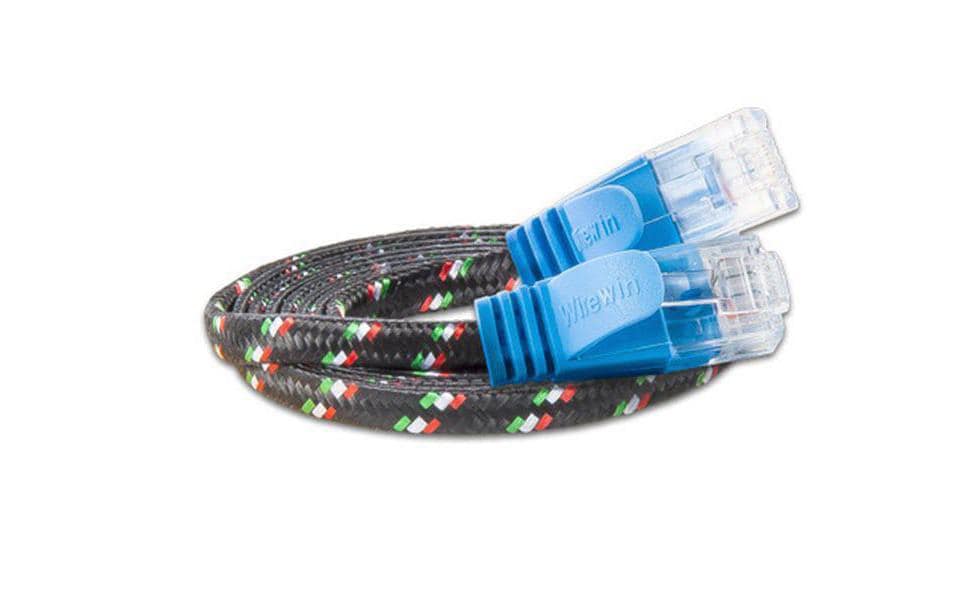 SLIM Câble patch slim RJ-45 - RJ-45, Cat 6, UTP, 0.5 m, Bleu