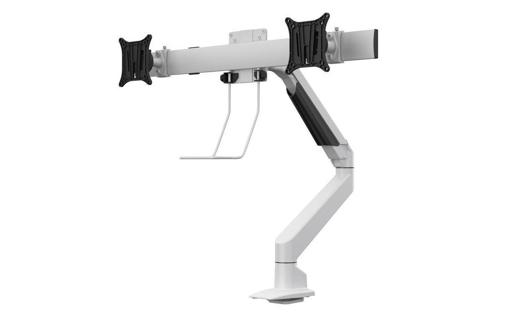 Multibrackets Supports de table Gas Lift Arm + Duo Crossbar Blanc