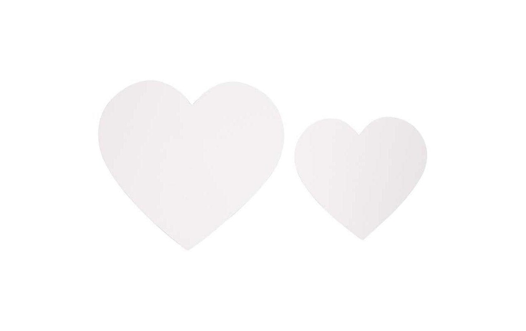 Creativ Company Topper pour cadeau coeurs, 6 + 8.5 cm, blanc