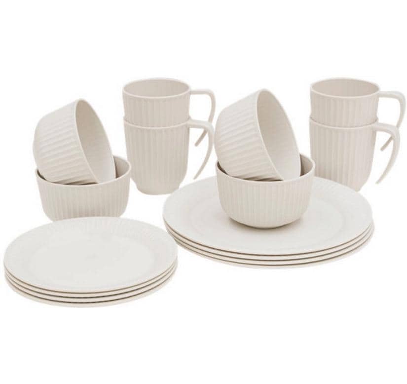 Outwell Ensemble de vaisselle de plein air Lot de 4 Delish Pierre de sable