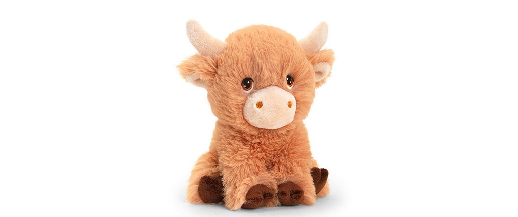 KEELECO Peluche vache brun clair 18cm