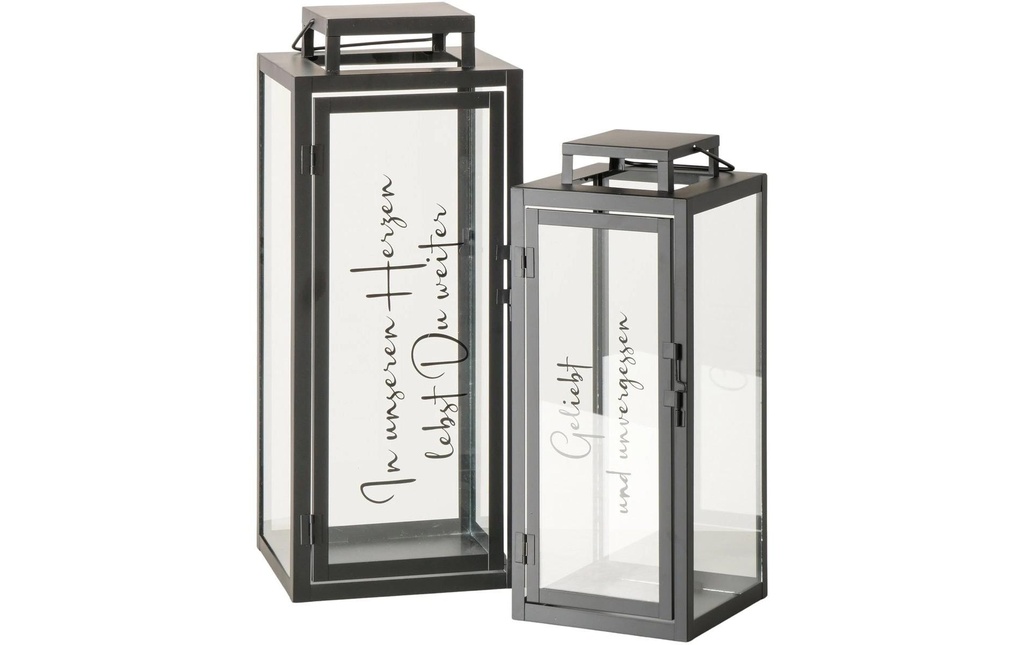 Boltze Lanterne Tarana En 2 parties, Transparent/Noir