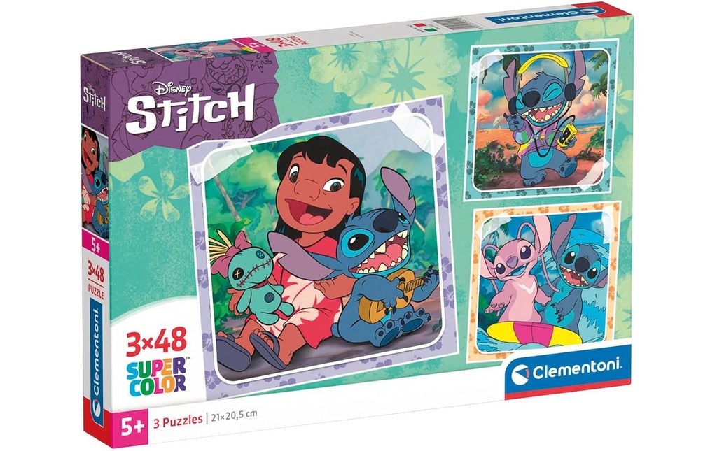 CLEMENTONI Stitch Puzzle 3x48 pièces (144 pces)