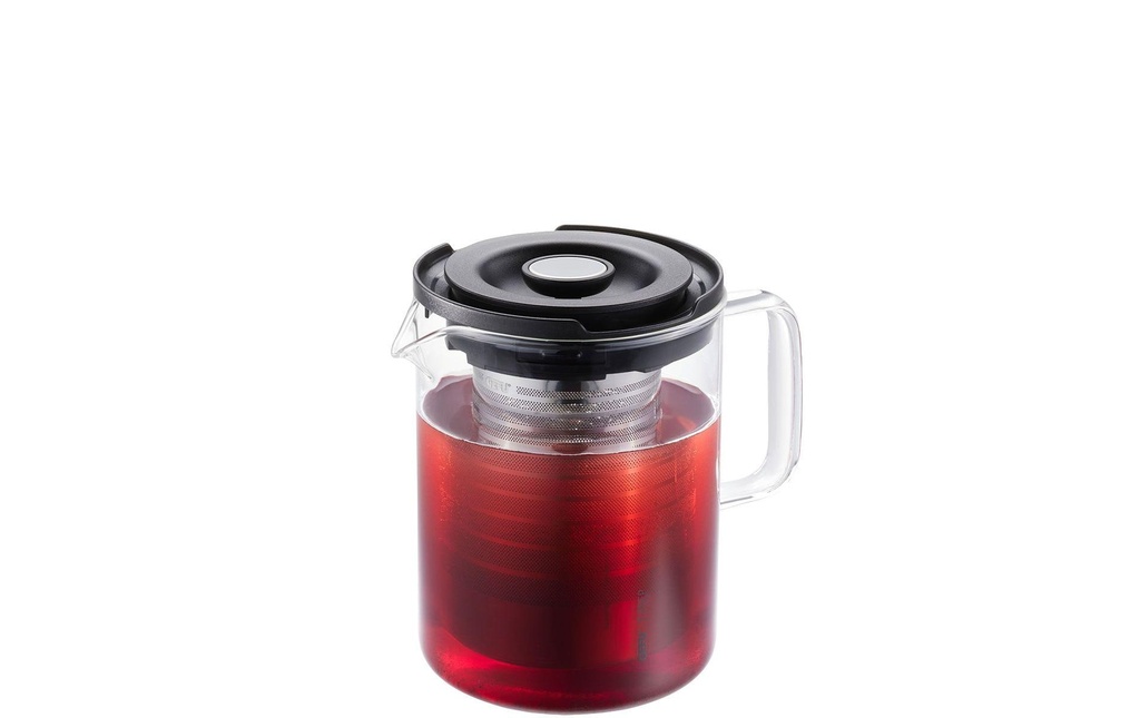 GEFU Théière T-Prep 0.8 l, Noir/Argenté/Transparent