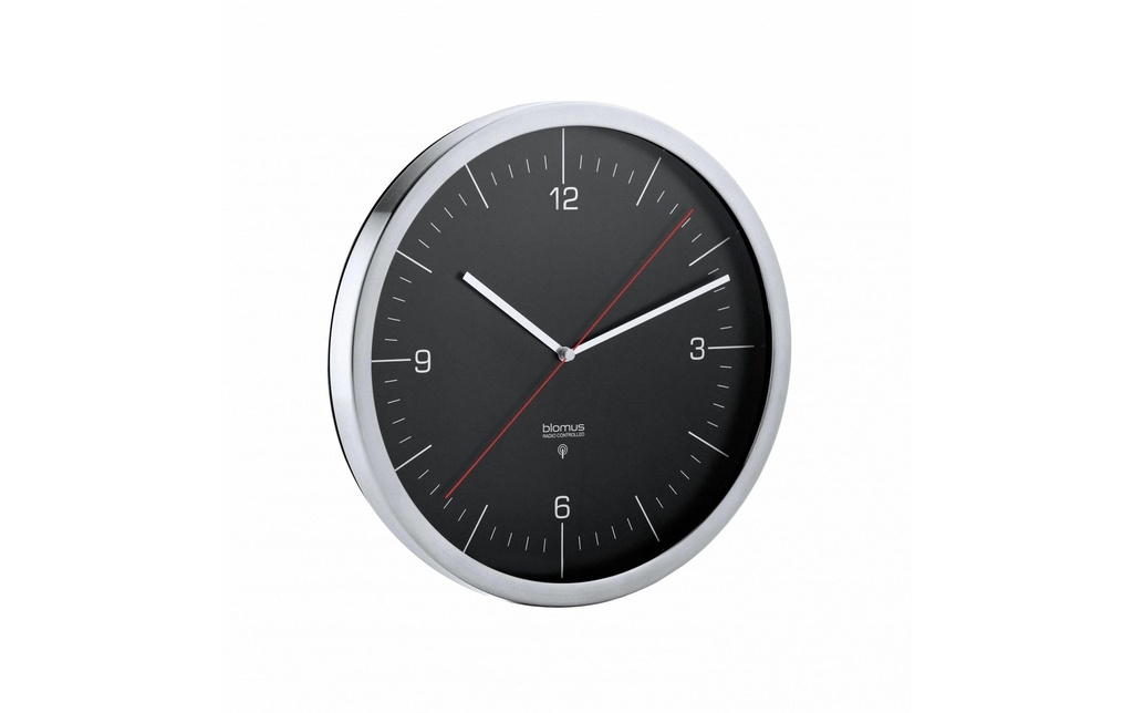 Blomus Horloge murale radio Crono L 30,5 cm, Noir