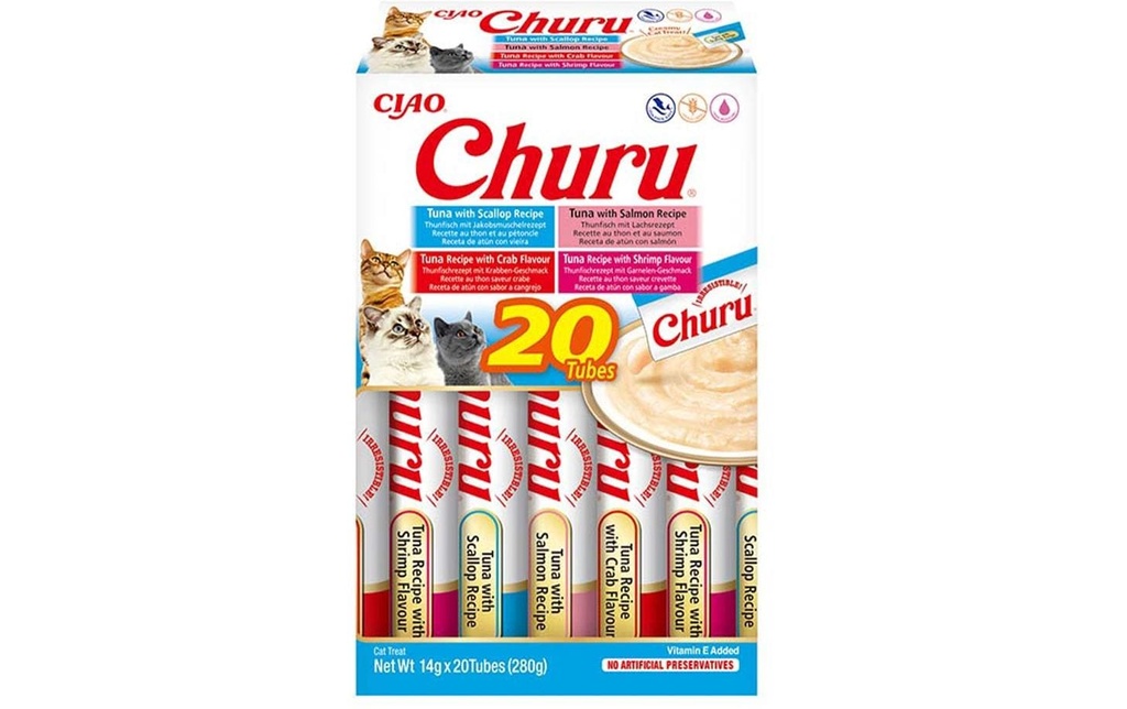 CIAO Churu Mégapack de fruits de mer 20 x 14 g