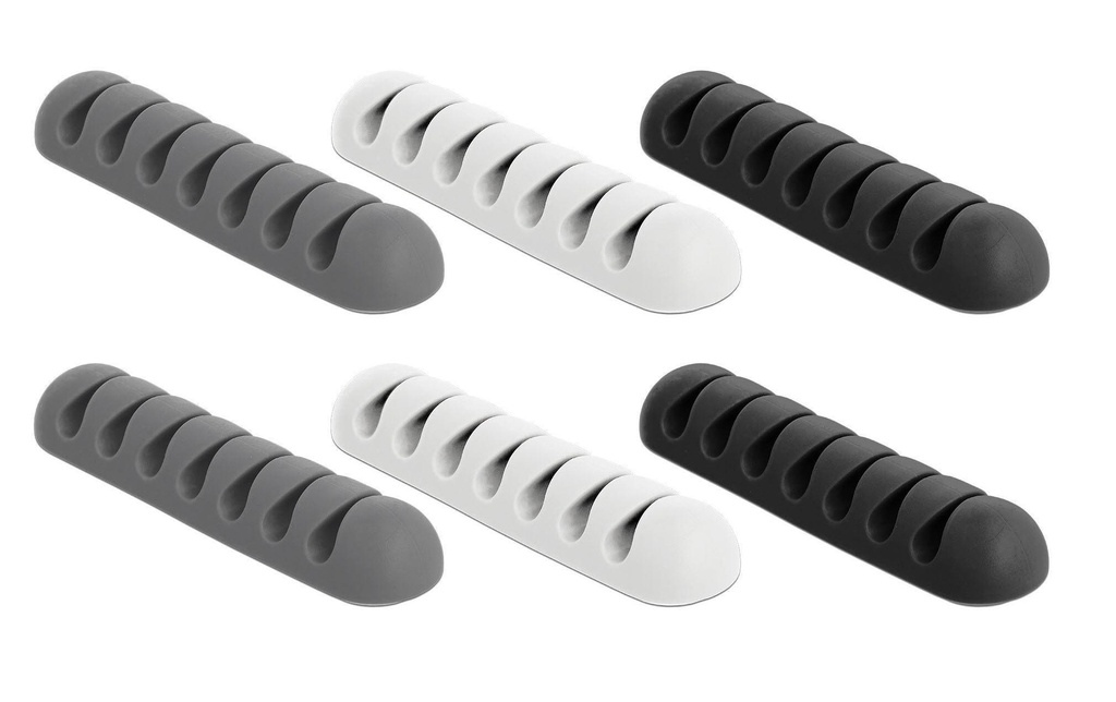 Delock Porte-câble 4 mm, 3x2 pièces, blanc, gris, noir, 7 diam.