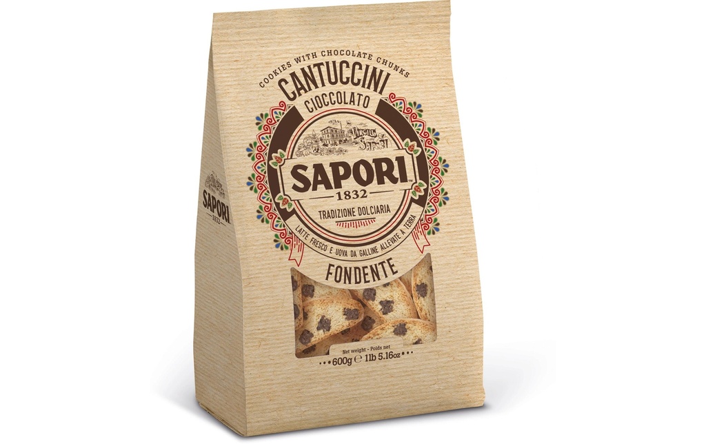 Sapori Petits gâteaux Cantuccini morceaux de chocolat 600 g