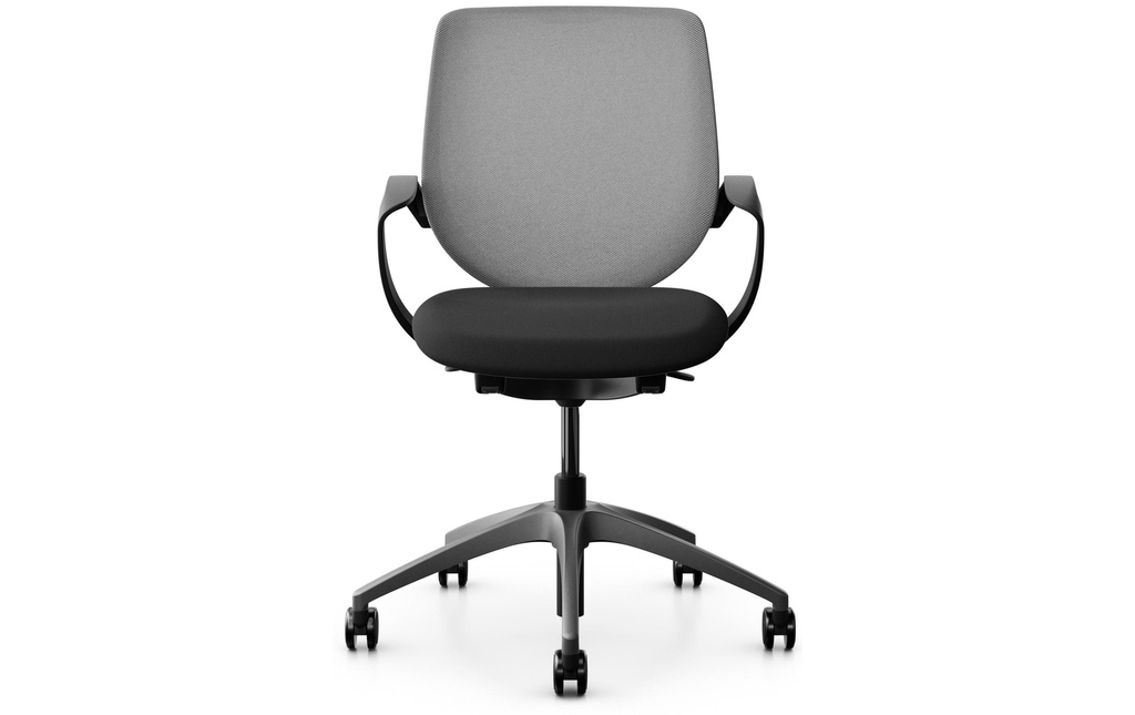 Giroflex Chaise de bureau 313 avec dossier résille et accoudoirs, gris