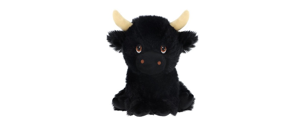 KEELECO Peluche vache noir 18cm