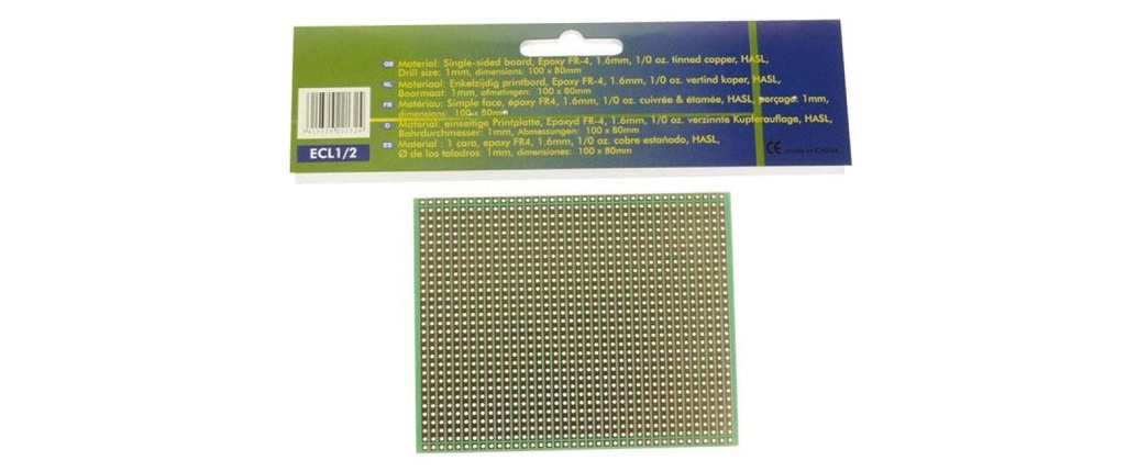 Velleman Eurocard ECL1/2 100x80mm, 1 pièce