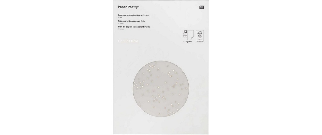 Rico Design Papier transparent Points A4, 113 g/m²,  1 Pièce/s, Or