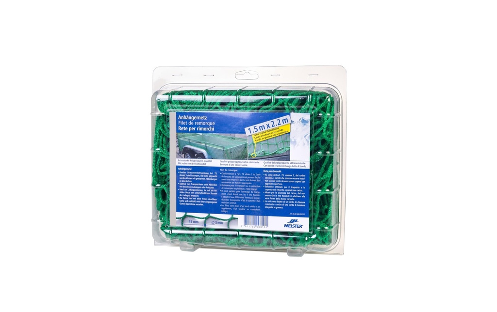 Meister Filet de remorque sans nœuds, Ø 3 mm / 1.5 x 2.2 m, vert