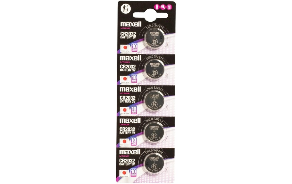 Maxell Europe LTD. Pile bouton CR2032 , 5 Pièce/s