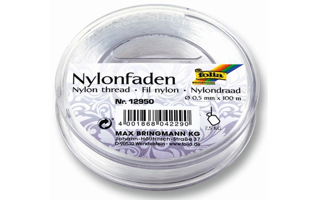 Folia Fil de nylon 0.5 mm Transparent