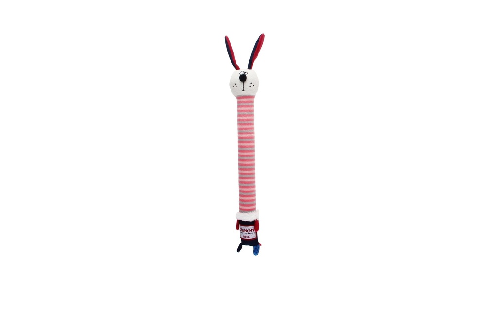 GiGwi Jouet pour chien Crunchy Neck, lapin S, rose