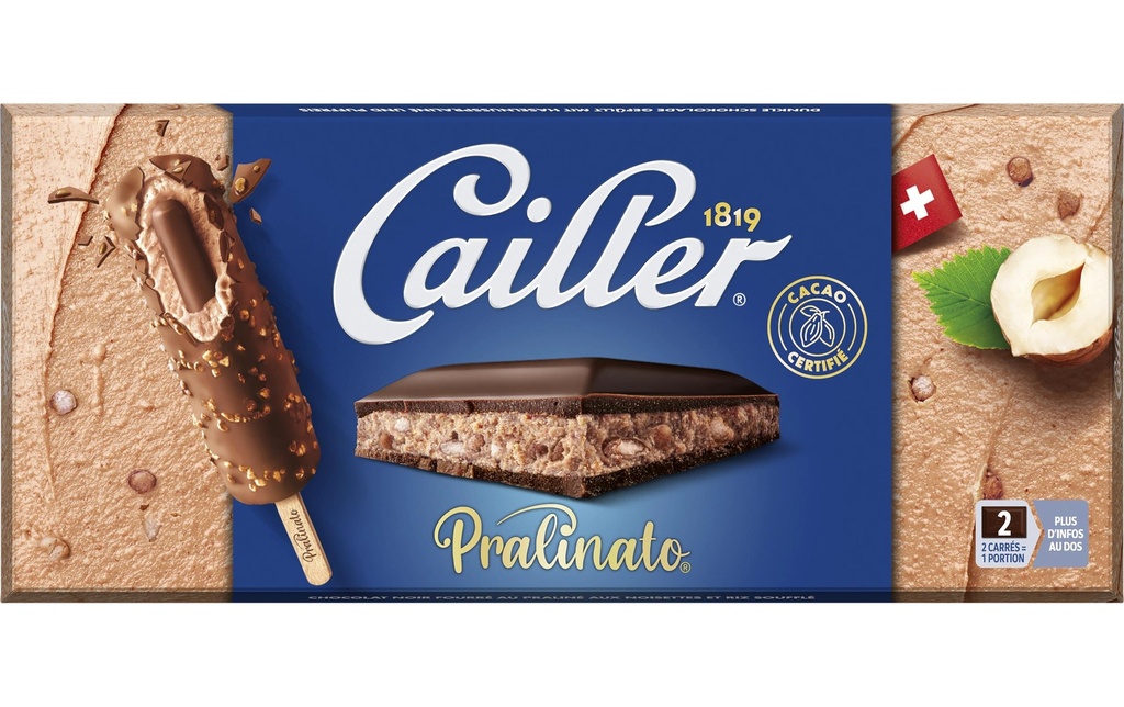 Cailler Chocolat Tablette pralinato remplie 96 g