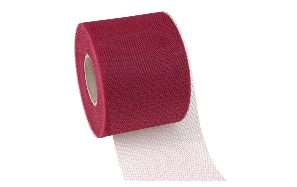 Pattberg Ruban textile Tulle de Verona 7.2 cm x 50 m, Bordeaux