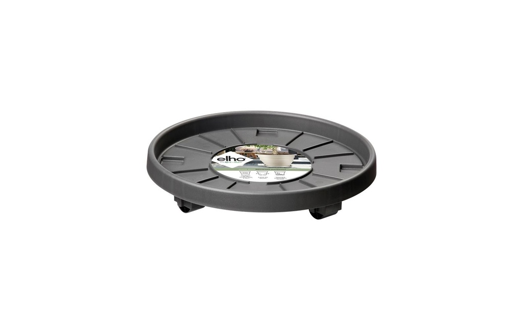 Elho Supports à roulettes pour pot de fleurs Universal Planttaxi 40 cm Noir