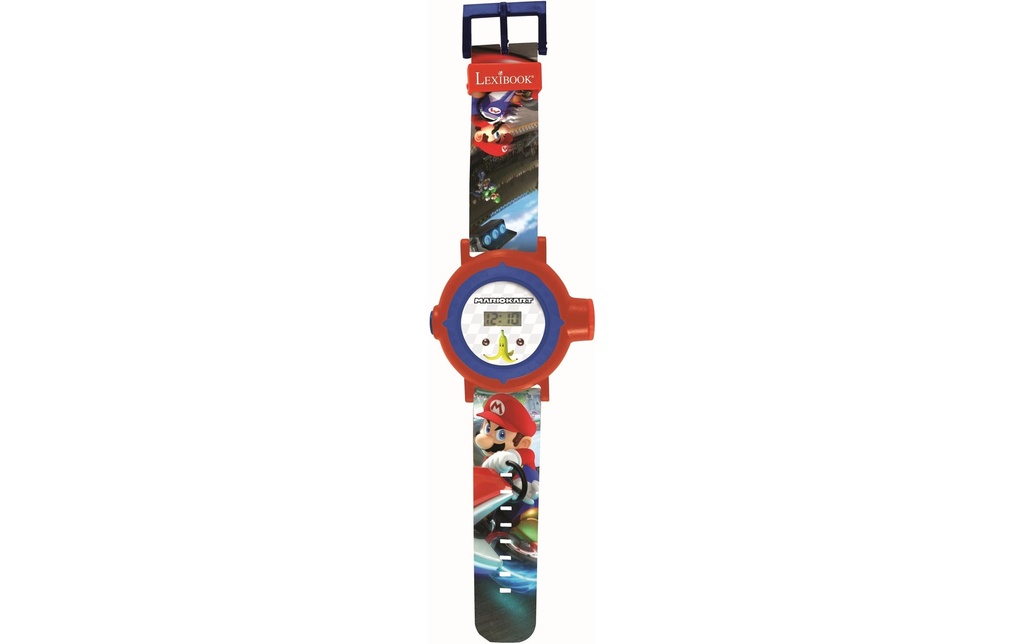 Lexibook Horloge numérique Mario Kart avec projecteur rouge/bleu
