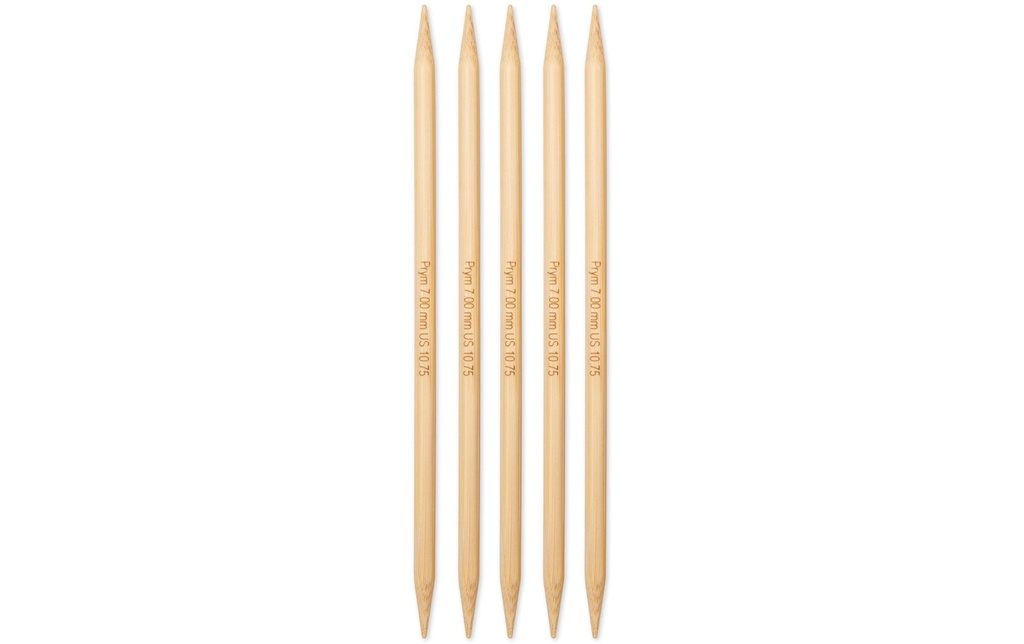 Prym 1530 Aiguilles à tricoter pour bas BAMBUS 7.00 mm, 20 cm
