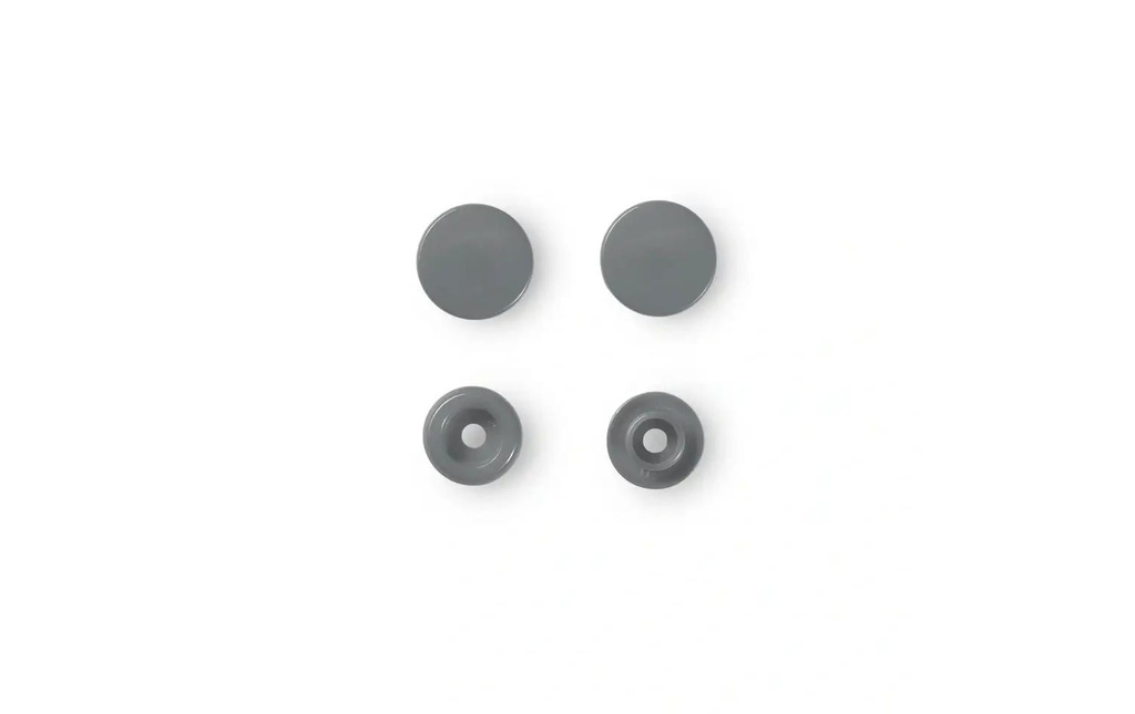 Prym Boutons poussoirs Boutons de couleur Gris, Ø 12,4 mm, 30 pièces