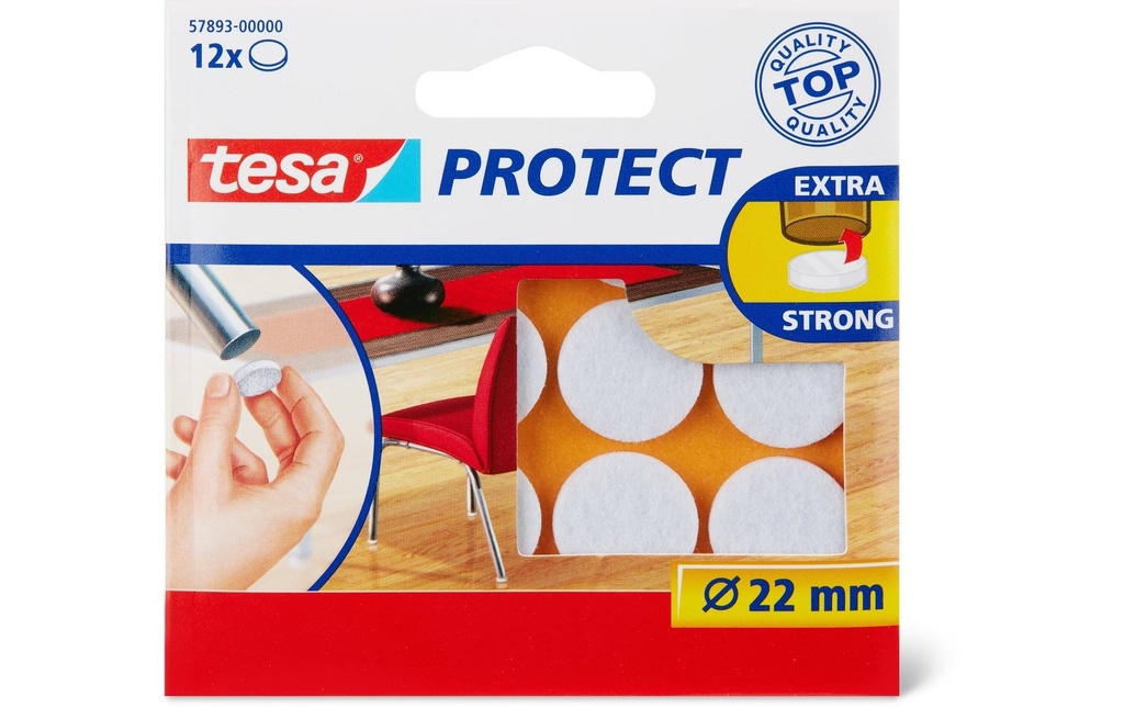 TESA Feutre protection blanc 22mm (12 pces)