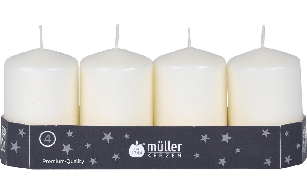 müller Kerzen Bougie pilier Vanille, 4 pièces