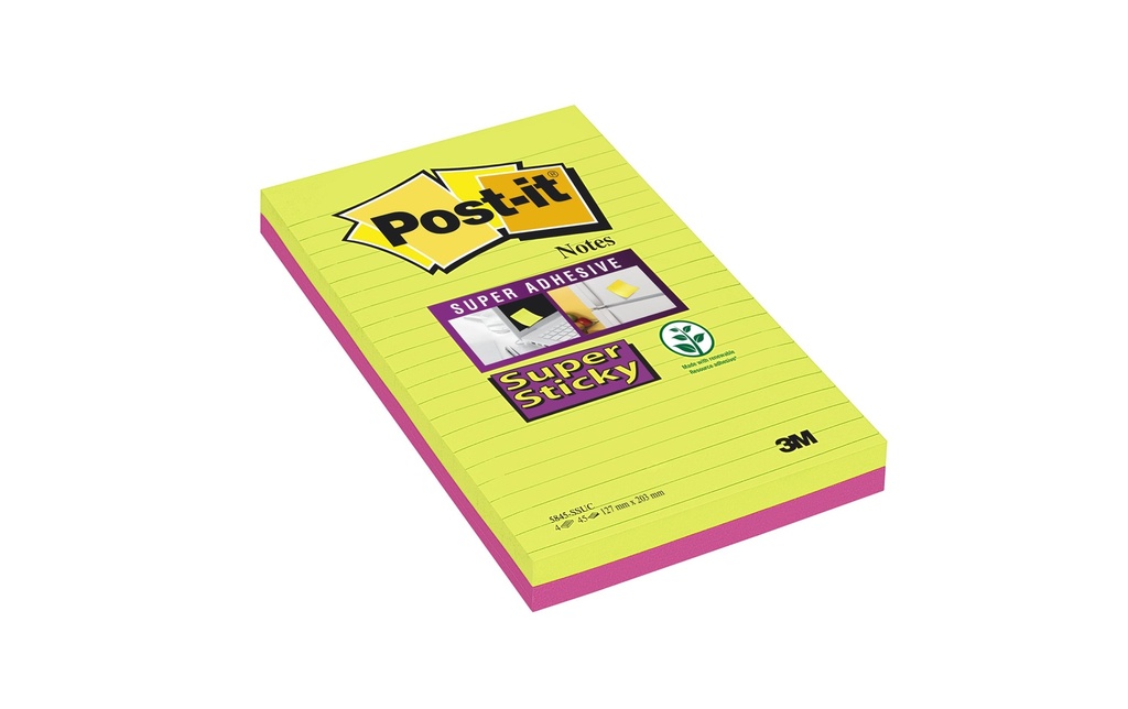 Post-it Fiche de bloc-notes Post-it Super Sticky 2 blocs