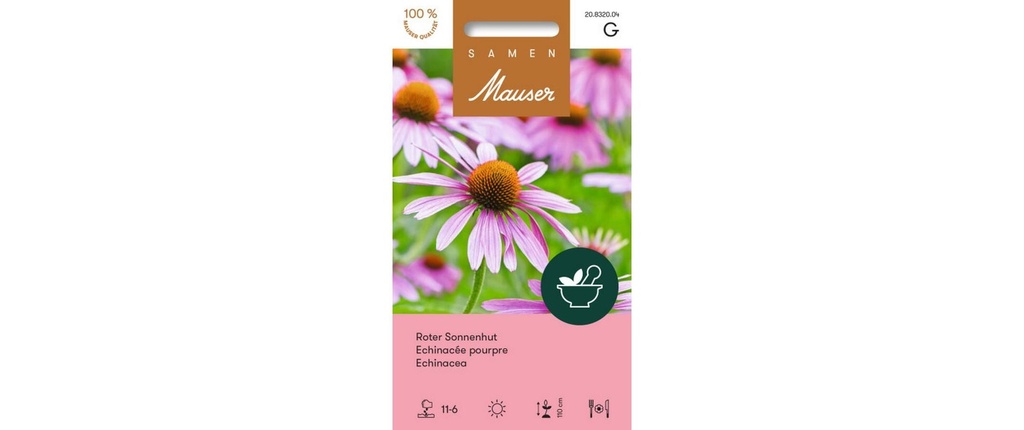 Samen Mauser Plantes médicinales Chapeau de soleil rouge