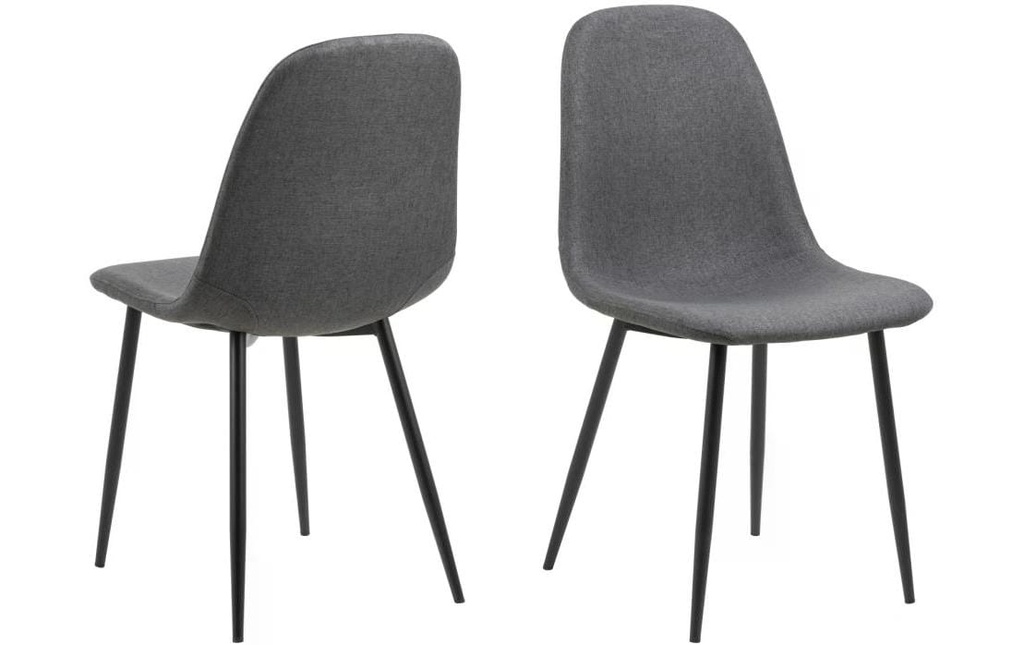 AC Design Chaise Celia 4 pièces, Gris foncé