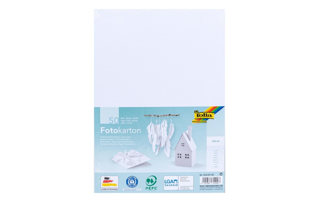 Folia Papier cartonné A4, 300 g/m², 50 feuilles, blanc