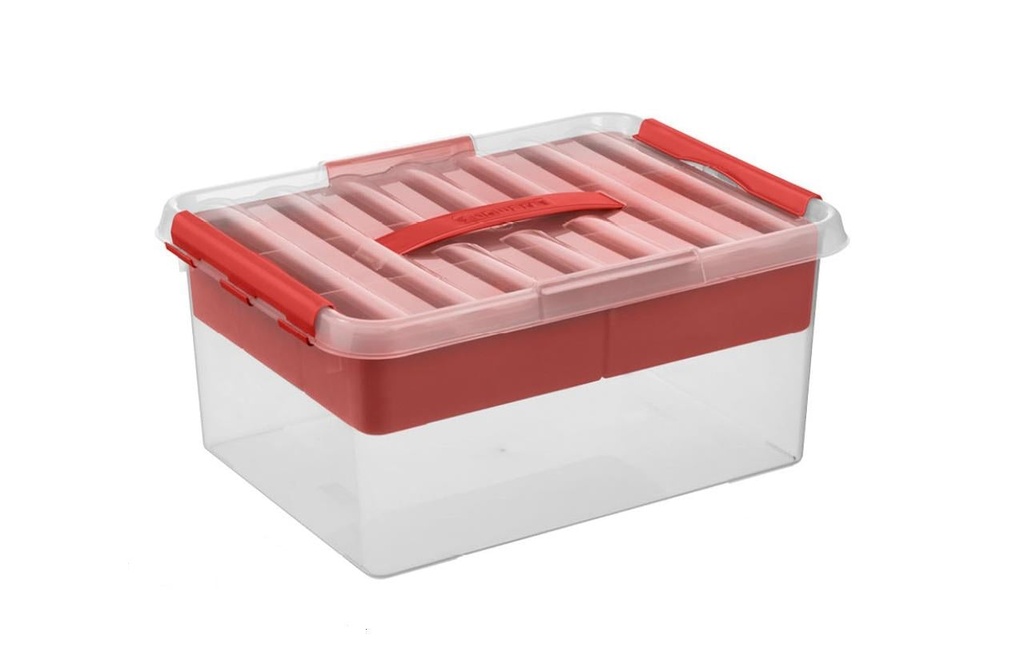 Sigma Home Boîte de rangement Q-Line Rouge, Volumes: 15 l