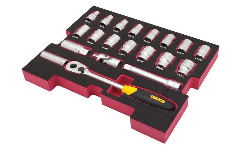 Stanley Fatmax Jeux de clés à douille T-STAK 1/2 Incrustation, 48 pièces