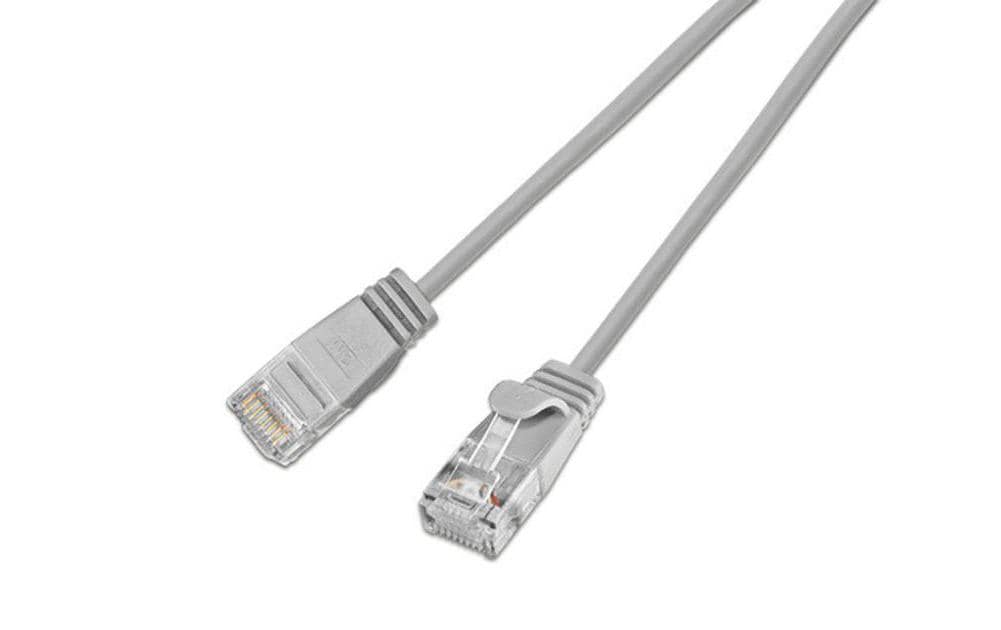 SLIM Câble de raccordement KAT6 Light, rond, U/UTP, Ø 2,8 mm, gris
