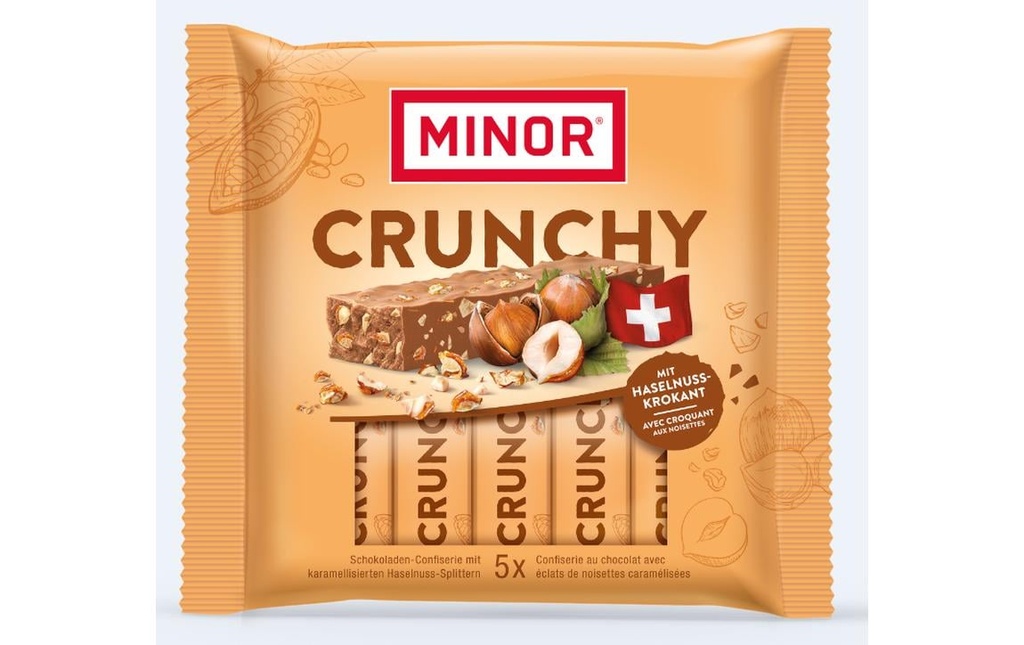 Minor Barres de chocolat Crunchy 5 x 22 g