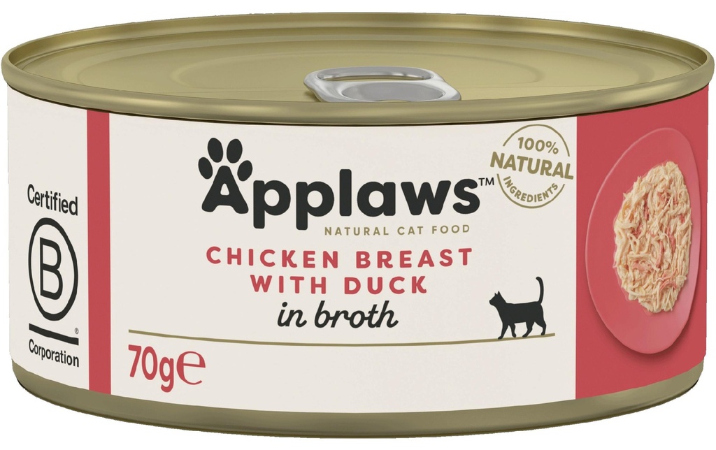 Applaws Alimentation humide Poitrine de poulet et canard 70 g