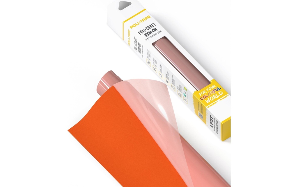 Poli-Tape Film thermocollant Tubitherm Flock, 30.5 x 61 cm, orange